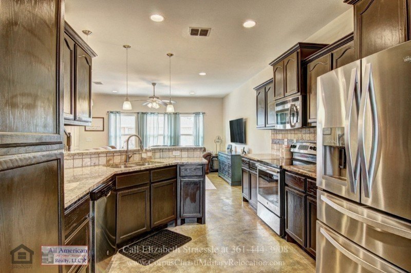 Homes for Sale in Padre Island Corpus Christi TX - Preparing meals is a breeze in the spacious gourmet kitchen of this Corpus Christi home for sale.
