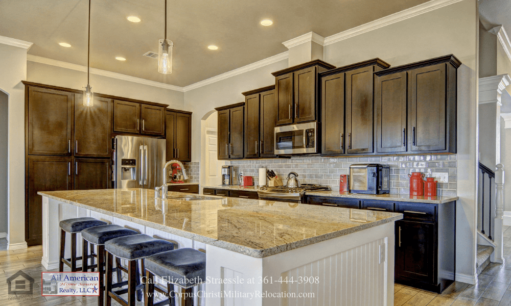 Corpus Christi TX Real Estate Properties for Sale - The expansive kitchen island of this home for sale in Corpus Christi will surely thrill your inner chef. 