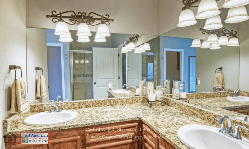 Royal Creek Estates Corpus Christi TX Homes - For the best pampering experience, head to the master bathroom of this home for sale in Corpus Christi.