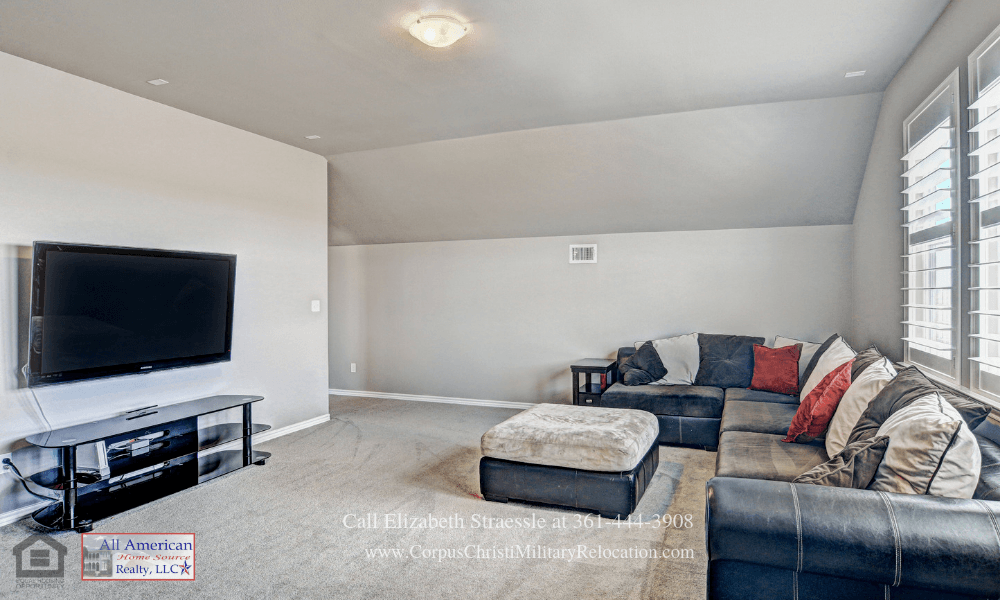 Homes in Rancho Vista Corpus Christi TX - The spacious bonus room of this Corpus Christi home offers a flexible space you can use.